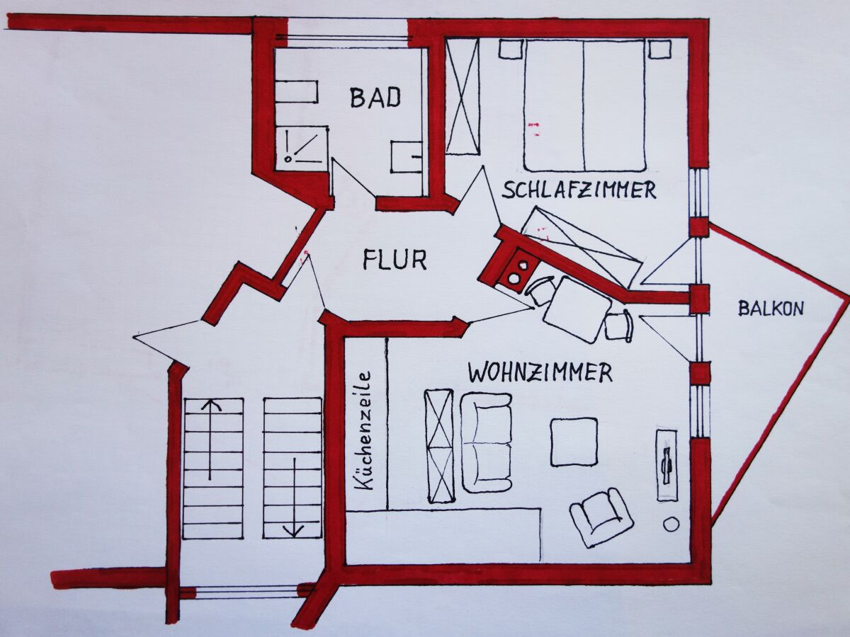 Grundriss der Ferienwohnung