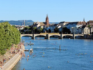 Basel with Rhine and Dome