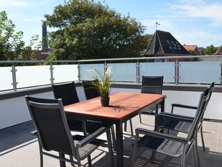 Dachterrasse, 20 m², mit Leuchtturmblick