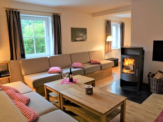 Living room with fire place