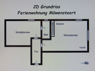 2D Grundriss Ferienwohnung Möwensteert