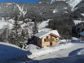 Luxus-Ferienwohnung im Blockhaus neben der Piste