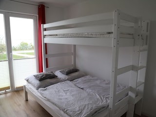 Schlafzimmer mit Blick auf die Schlei