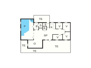 Casa de vacaciones Blåvand Plano de planta 50