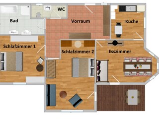 Plan der Wohnung