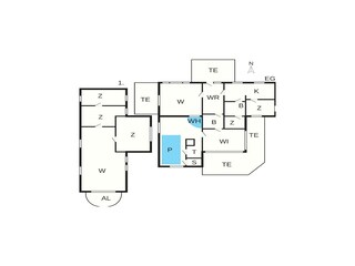 Vakantiehuis Vorupør Grondplan 53