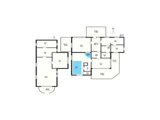 Vakantiehuis Vorupør Grondplan 51