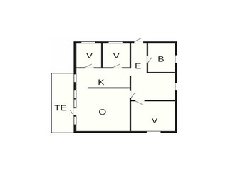 Vakantiehuis Rønne Grondplan 12