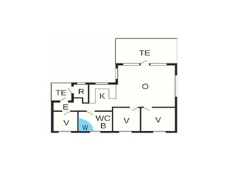 Vakantiehuis Blåvand Grondplan 44