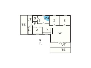 Vakantiehuis Virksund Grondplan 42