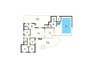 Vakantiehuis Rønde Grondplan 25
