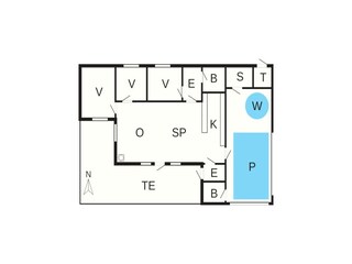 Vakantiehuis Hals Grondplan 45