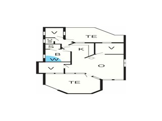 Vakantiehuis Sjølund Grondplan 4