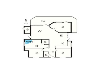 Vakantiehuis Thorsminde Grondplan 15