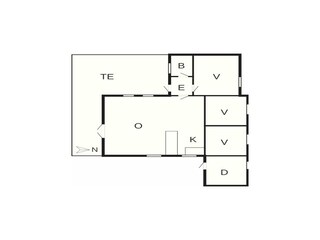 Vakantiehuis Aalbæk Grondplan 16