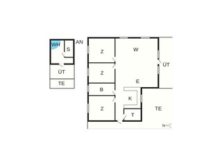 Vakantiehuis Gjellerodde Grondplan 12