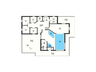 Vakantiehuis Fjellerup Strand Grondplan 62