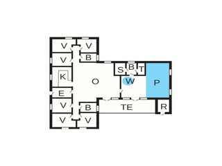 Vakantiehuis Vester Husby Grondplan 5