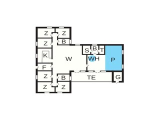 Vakantiehuis Vester Husby Grondplan 6