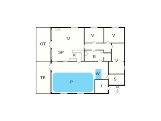 Vakantiehuis Ebeltoft Grondplan 5