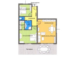 Ground plan: Lakefront bungalow: app. 1 - with 90 m²