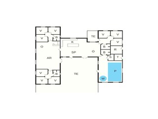 Vakantiehuis Blåvand Grondplan 59