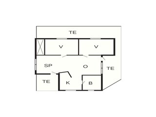 Vakantiehuis Vorupør Grondplan 36