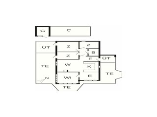 Vakantiehuis Fjellerup Strand Grondplan 22