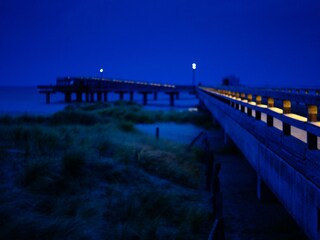 Seebrücke Heiligenhafen bei Nacht