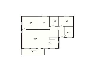 Vakantiehuis Harboøre Grondplan 4