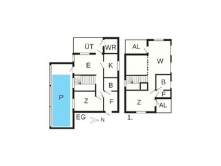Vakantiehuis Hvalpsund Grondplan 10