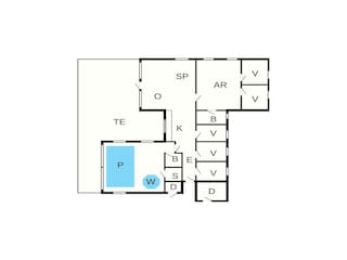 Vakantiehuis Råbylille Strand Grondplan 2
