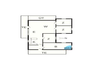 Vakantiehuis Vorupør Grondplan 5