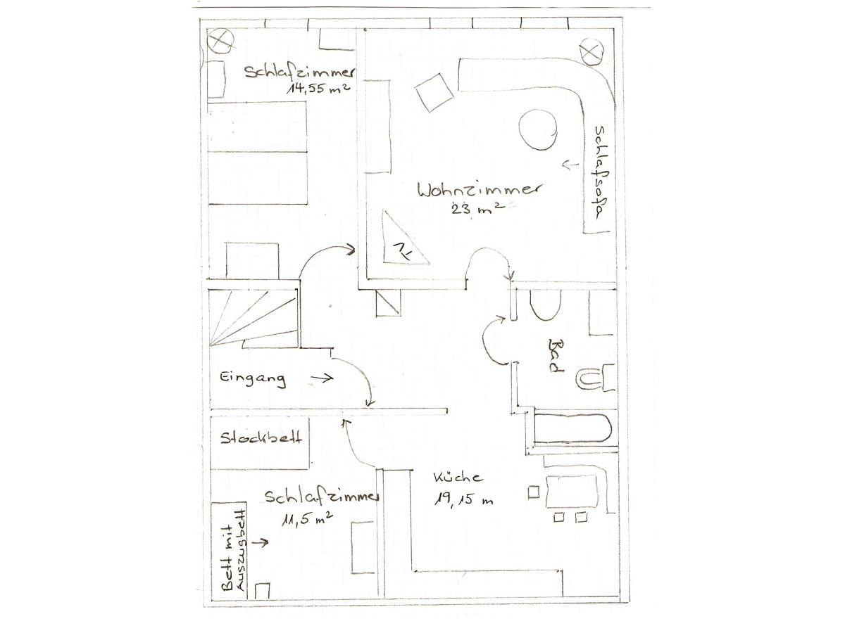 Grundriss der Ferienwohnung