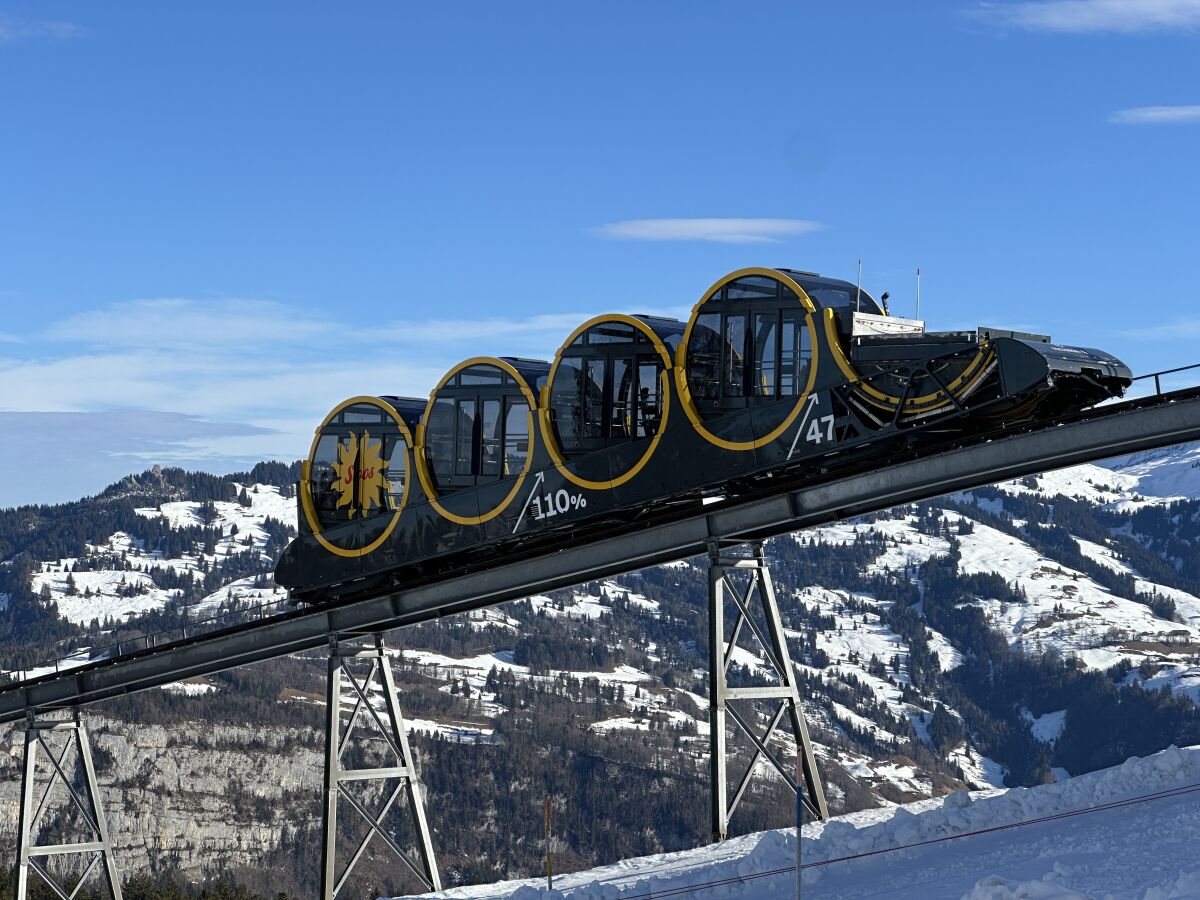 Stossbahn steilste Standseilbahn der Welt 110% Steigung