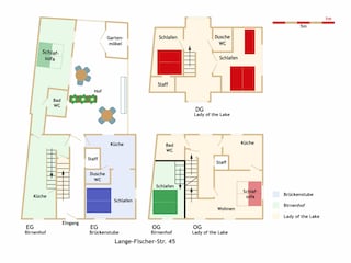 Grundriss Haus zur Eselsbrücke mit drei Fewos