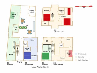 Floor plan "Haus zur Eselsbrücke" with three flats