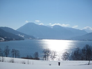 Blick über den Tegernsee mit Wallberg