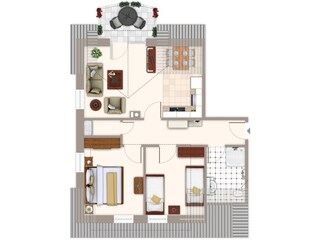 Grundriss der Wohnung