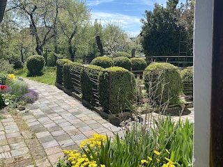 Blick von Ostterrasse in den Garten