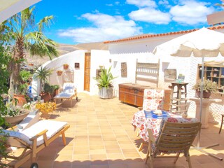 Sun terrace with garden furniture