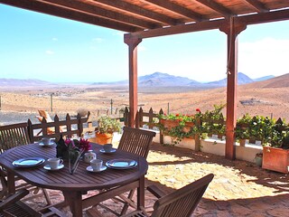 Covered terrace with panoramic views