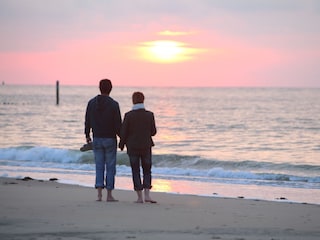 Romantischen Strandwanderung