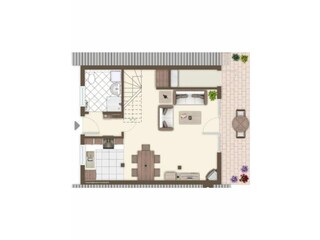Grundriss EG Ferienhaus Deich und Meer