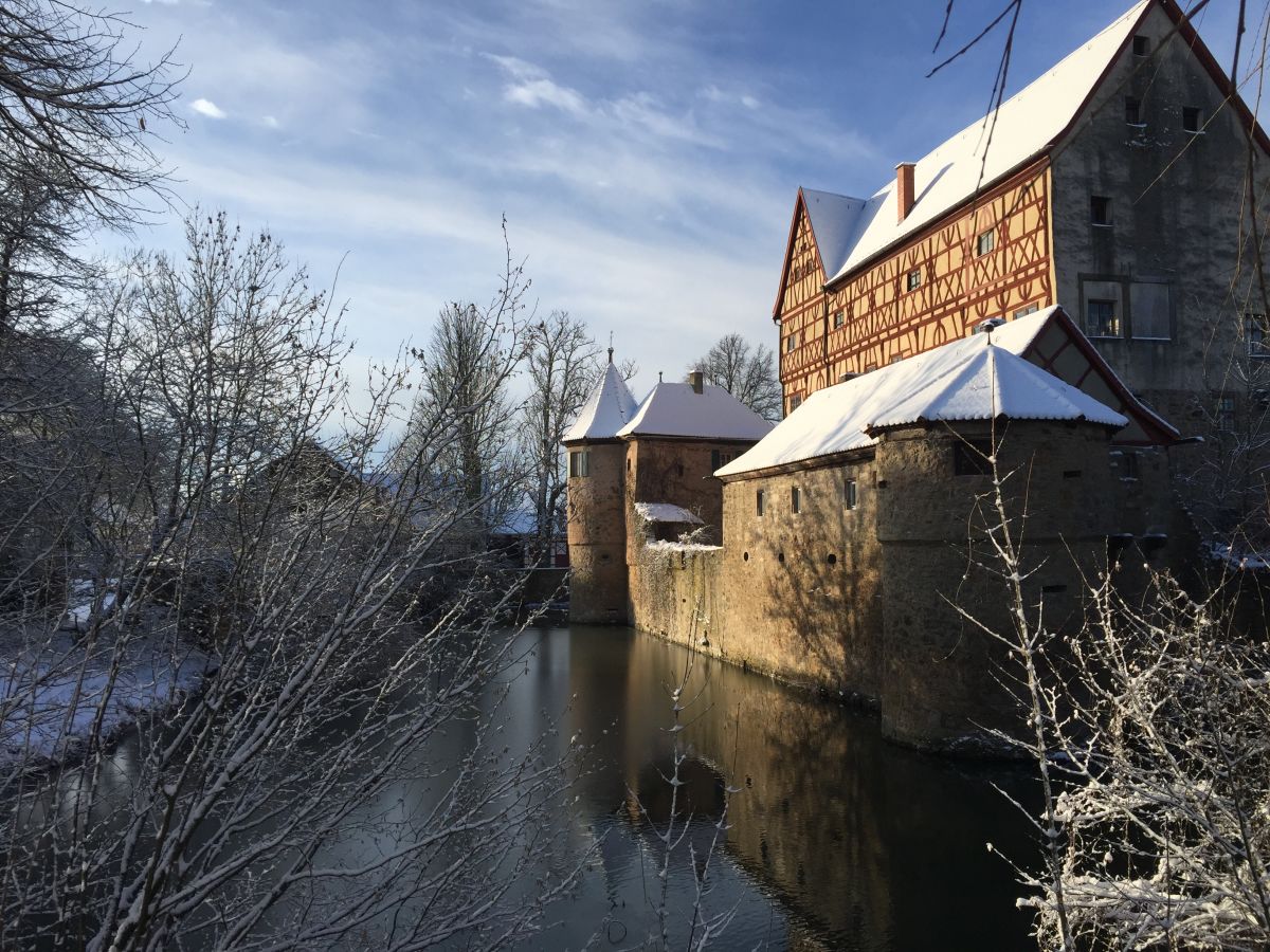 Wasserschloss Unsleben im Winter