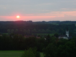 Sunsetview of the village Hohenweiler from the house