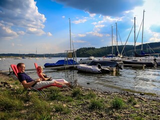 Eigener Badestrand und Bootssteg