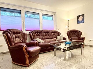 Ledercouch im Wohnbereich