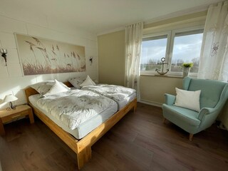 Schlafzimmer Blickrichtung Deich