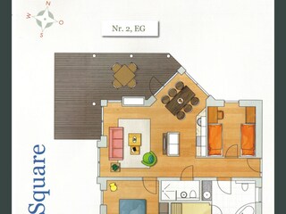 Vakantieappartement Baabe Grondplan 17